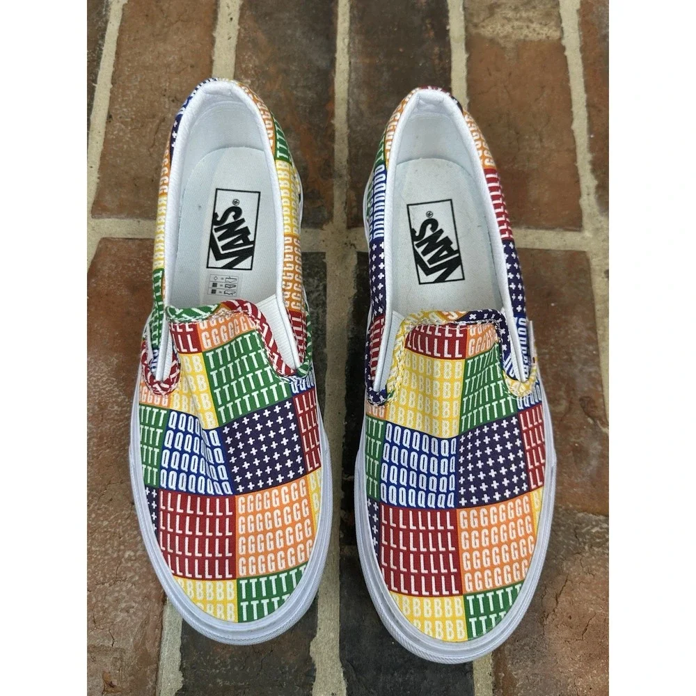 Vans Classic Slip On Pride Sneakers LBGTQ‎ Multicolor Boat Shoes Women 8 Men 6.5 - Picture 7 of 7